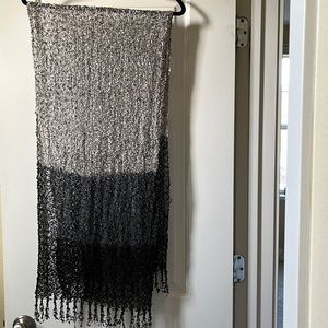 NWOT color block black, charcoal and grey light weight scarf